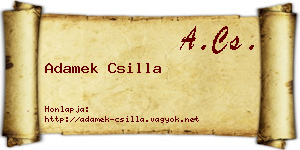 Adamek Csilla névjegykártya